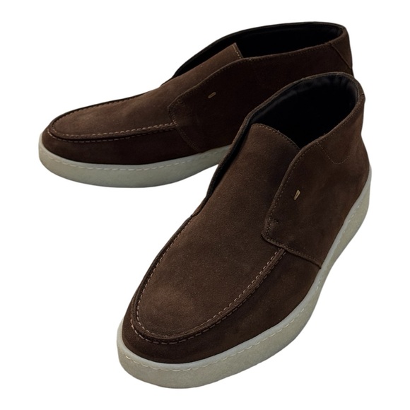 Boggi Milano Brown Suede Leather Ankle Desert Boots Gum Sole - Picture 2 of 3